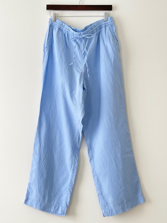 Charter Club Pants - Charter Club 100% Linen Blue Wide Leg Pants